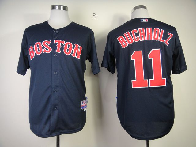 Men Boston Red Sox #11 Buchholz Blue MLB Jerseys